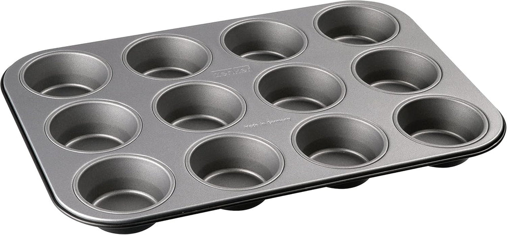 Zenker 12Er Muffinform Energy, Premium-Backform, Für Köstliche Kuchen, Verkürzt Die Backzeit Um Bis Zu 20% (Farbe: Silber/Anthrazit), Menge: 1 Stück, Hellgrau Und Dunkelgrau Molds and trays for baking Naty Shop