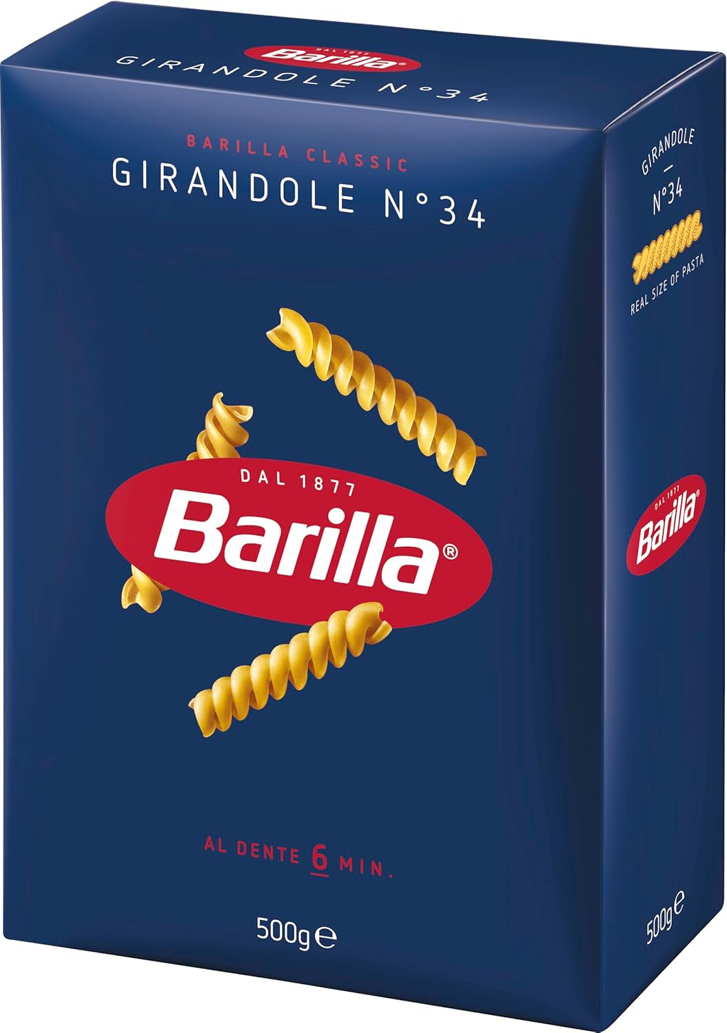 Pasta Barilla Classic Girandole no. 34, made from high quality durum wheat, always al dente (1 x 500g)