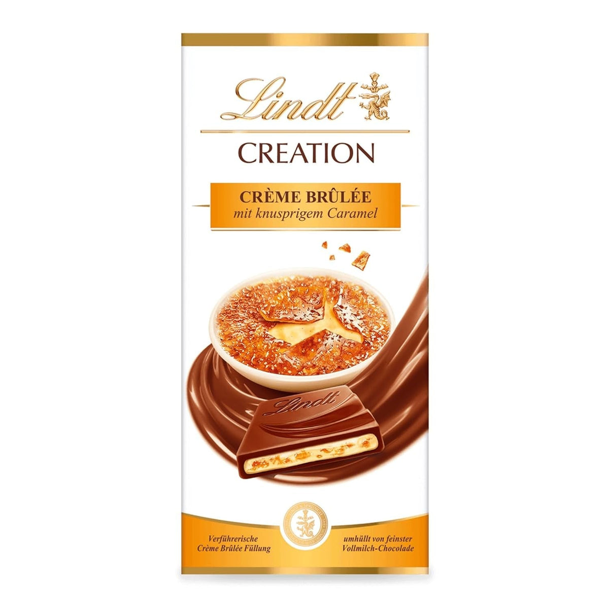 Lindt Schokolade Creation Crème Brûlée Tafel | Crème Brûlée Füllung Mit Knusprigem Karamell, Umhüllt Von Feinster Vollmilch-Schokolade | Schokoladentafel | Schokoladengeschenk, 150G Naty Shop Default Title