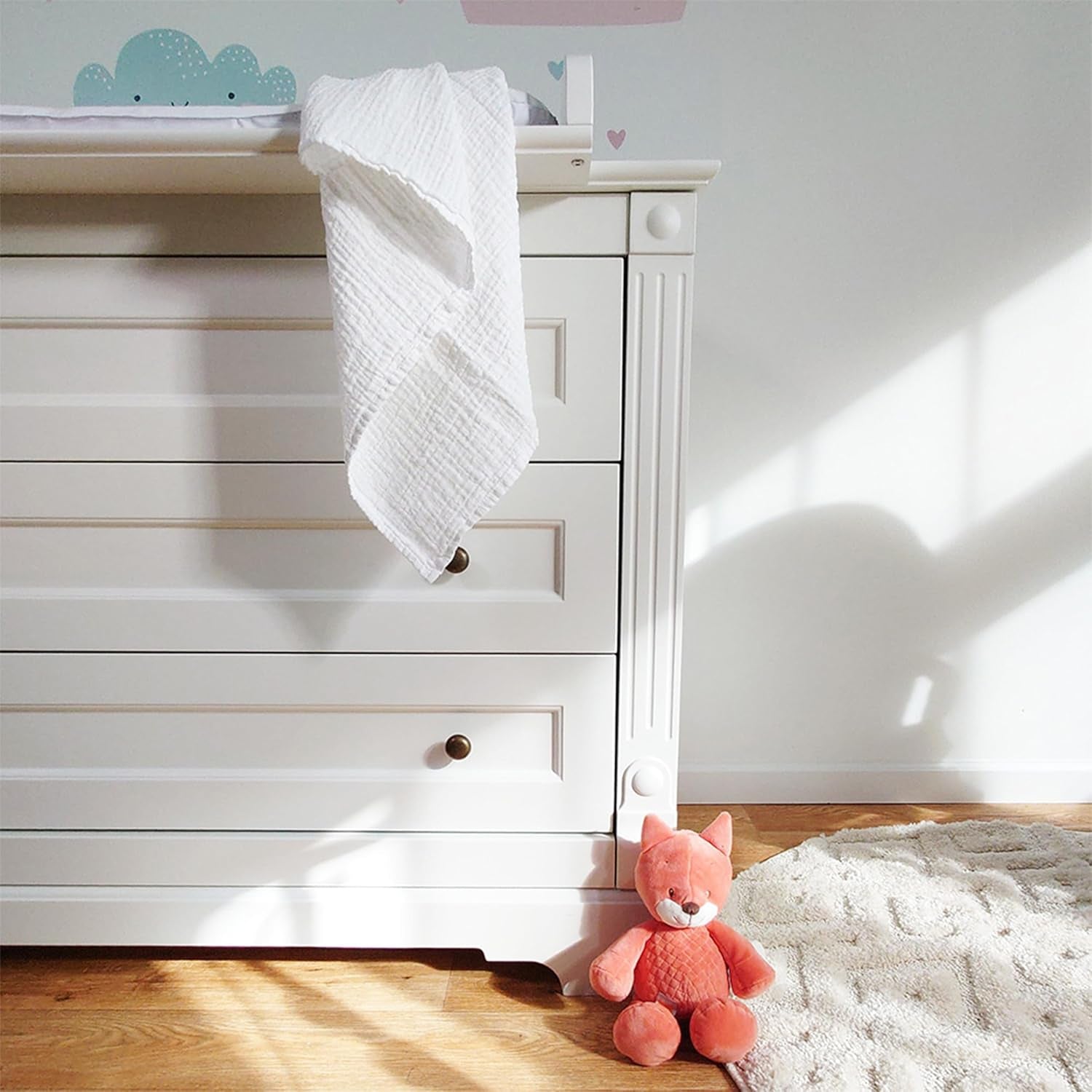 MAKIAN Muslin Squares, Pack of 10, 80x80cm, Oeko-TEX® Standard 100 Certified, 10 Premium Burp Cloths - Double Woven Cloth Squares / Muslin Squares, Boil Resistant - White