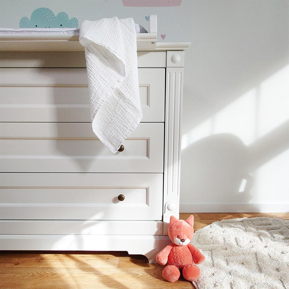 MAKIAN Muslin Squares, Pack of 10, 80x80cm, Oeko-TEX® Standard 100 Certified, 10 Premium Burp Cloths - Double Woven Cloth Squares / Muslin Squares, Boil Resistant - White