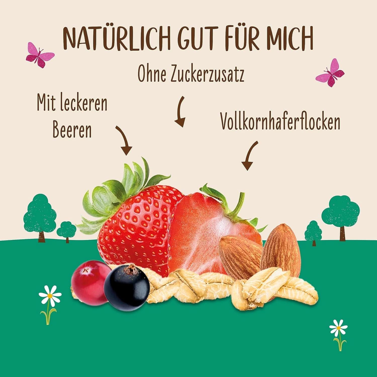 Allos, muesli de fructe de pădure neîndulcit, pachet 5 x 500 grame Cereale Naty Shop