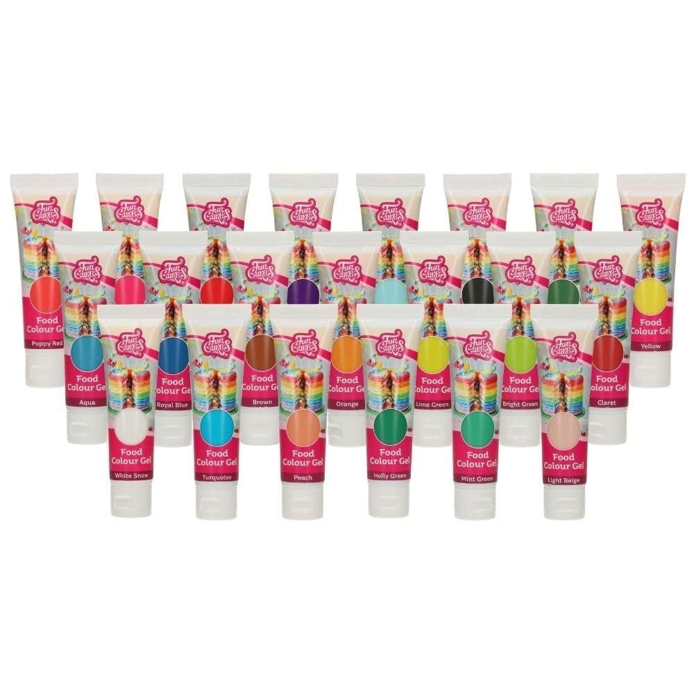 Colorant alimentar Funcakes, gel colorant alimentar, roșu mac: Colorant alimentar foarte concentrat pentru aluat, cremă, fondant și marțipan. Dozare ușoară. Picătură individuală pentru a crea culori vibrante. Halal. 30 g.