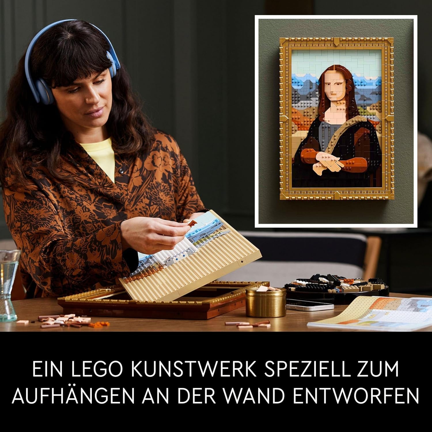 LEGO Art Mona Lisa, Adult Set, Leonardo Da Vinci Painting for Hanging, Creative Activity for Men and Women, Gift for Art Lovers, Italian Renaissance Art 31213 Building Sets Besuche den LEGO-Store