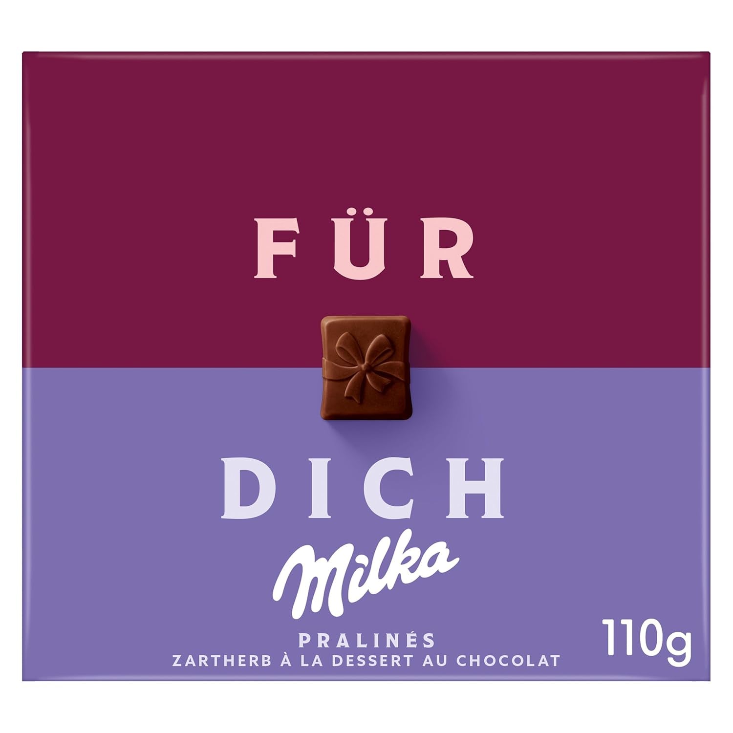 Praline Milka For You – Alpine milk chocolate with fine cocoa cream filling – 10 x 110g