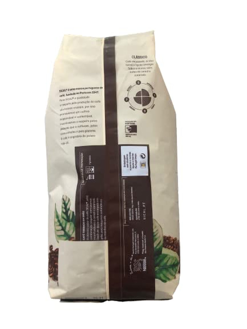 Boabe de cafea prăjite portugheze Sical 5 stele delicioase, 1 kg, 2 pungi = 2 kg