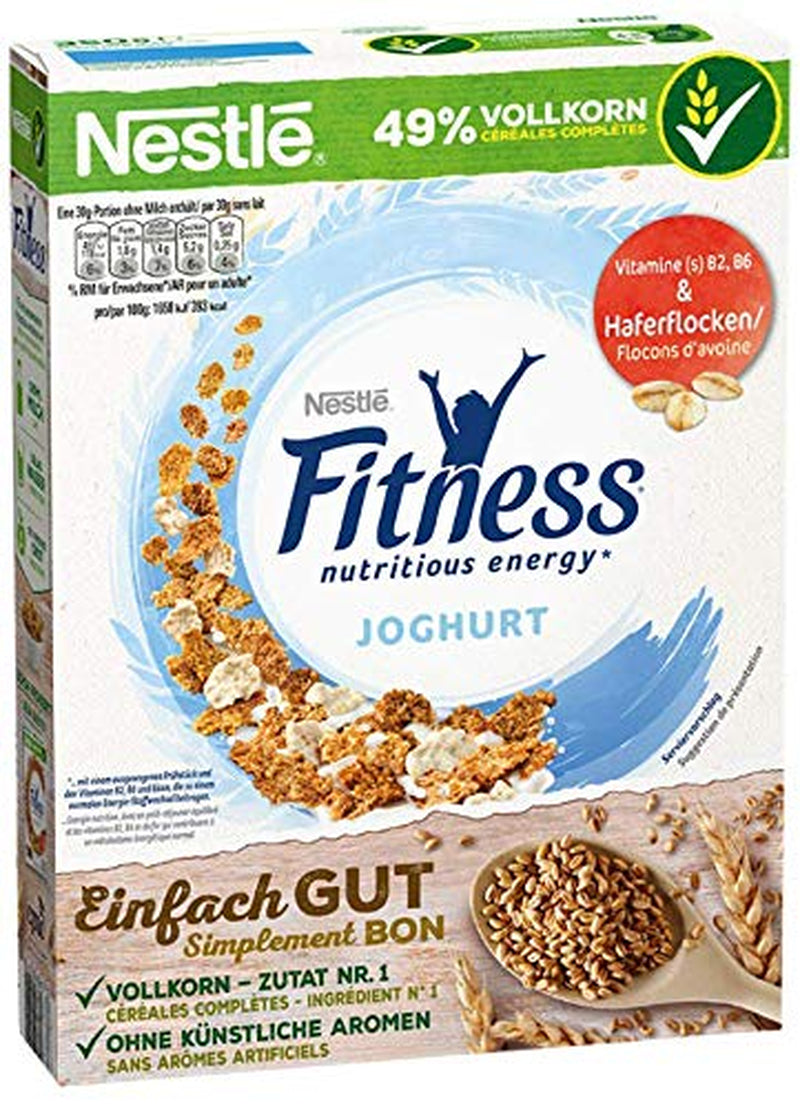 Nestlé Fitness Yogurt Whole Grain Breakfast Cereal with Partial Yogurt Flavor Pack of 4 (4 x 350g)