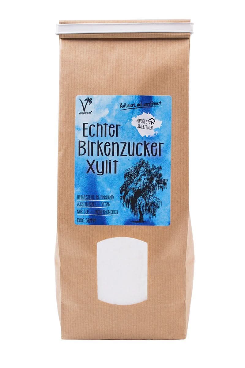 Genuine birch sugar (Xylitol) from Finland, 1 Kg Sweeteners Naty Shop