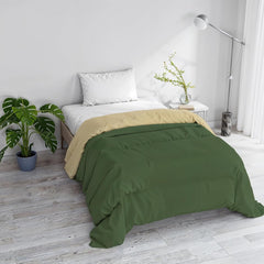 Basic winter quilt, plain and lined, dark green / cream, 200X245Cm Quilts and quilts Naty Shop Dark green / cream 200X245Cm