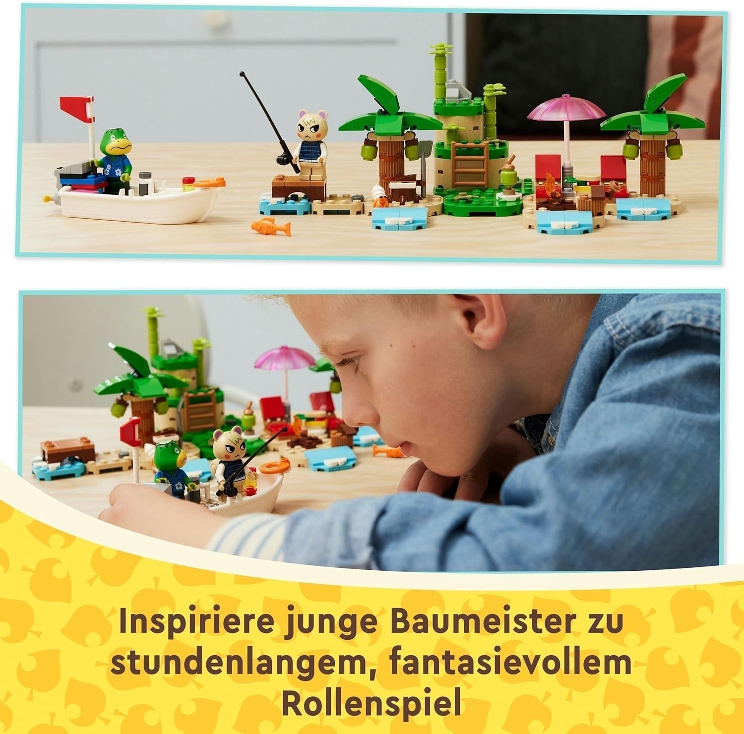 LEGO Animal Crossing Käptens Island Boat Tour, creative toy for children with 2 minifigures from the video game series including Huschke, gift for girls and boys from 6 years old 77048 Building sets Besuche den LEGO-Store