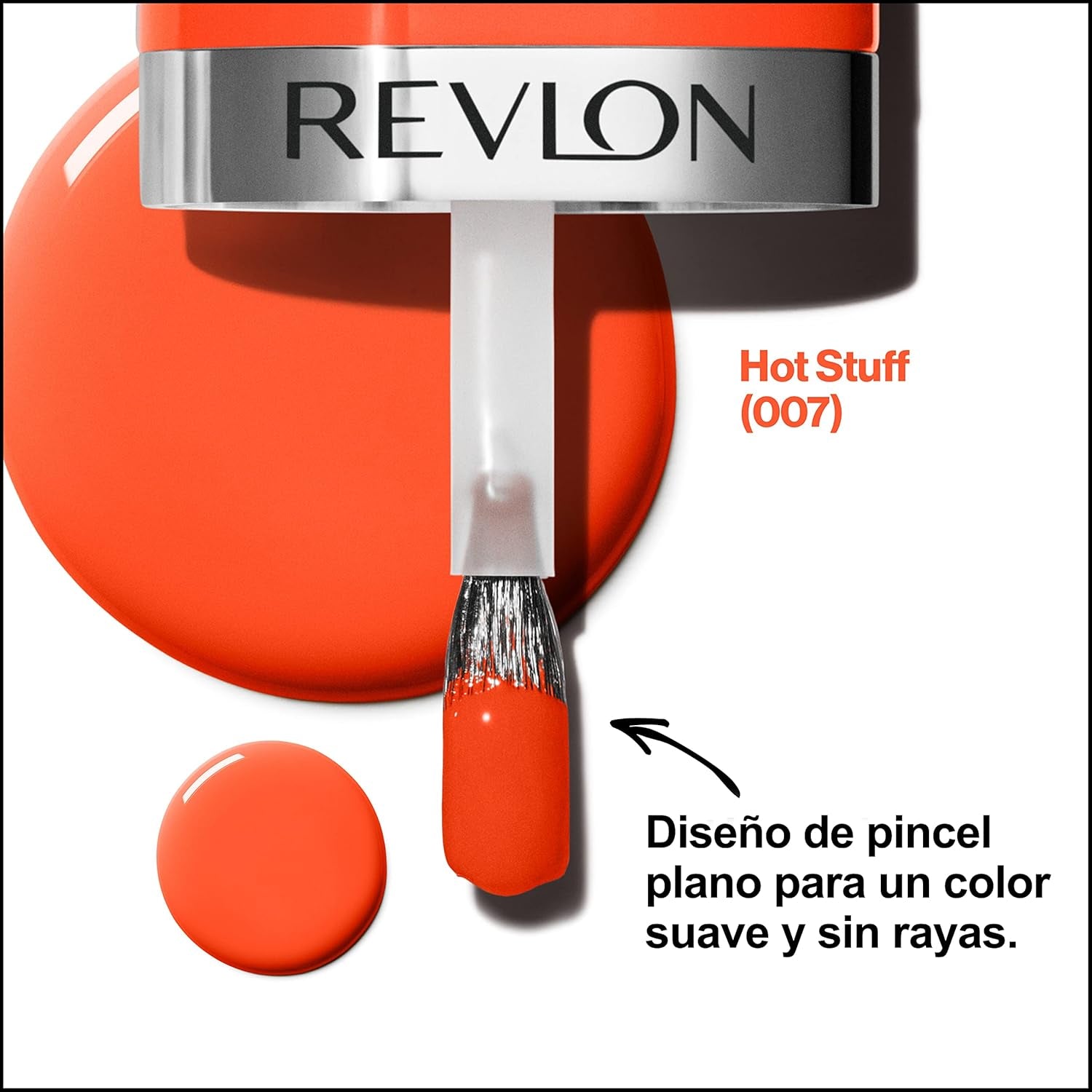 Revlon Ultra HD Snap Nail Polish Long Lasting Vegan Formula Quick Dry One Coat Full Coverage Color (8ml) Hot Stuff (007) Unisex