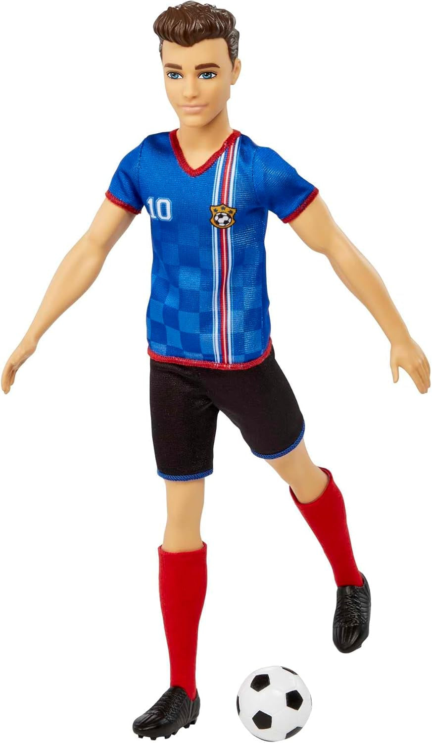 Barbie You Can Be Anything Series Ken Doll Footballer Brown Hair Ken Doll Blue T-shirt Soccer 1X Ken Footballer Doll Kids Gift 3 Years Old Toys Hcn15 Naty Shop Dolls