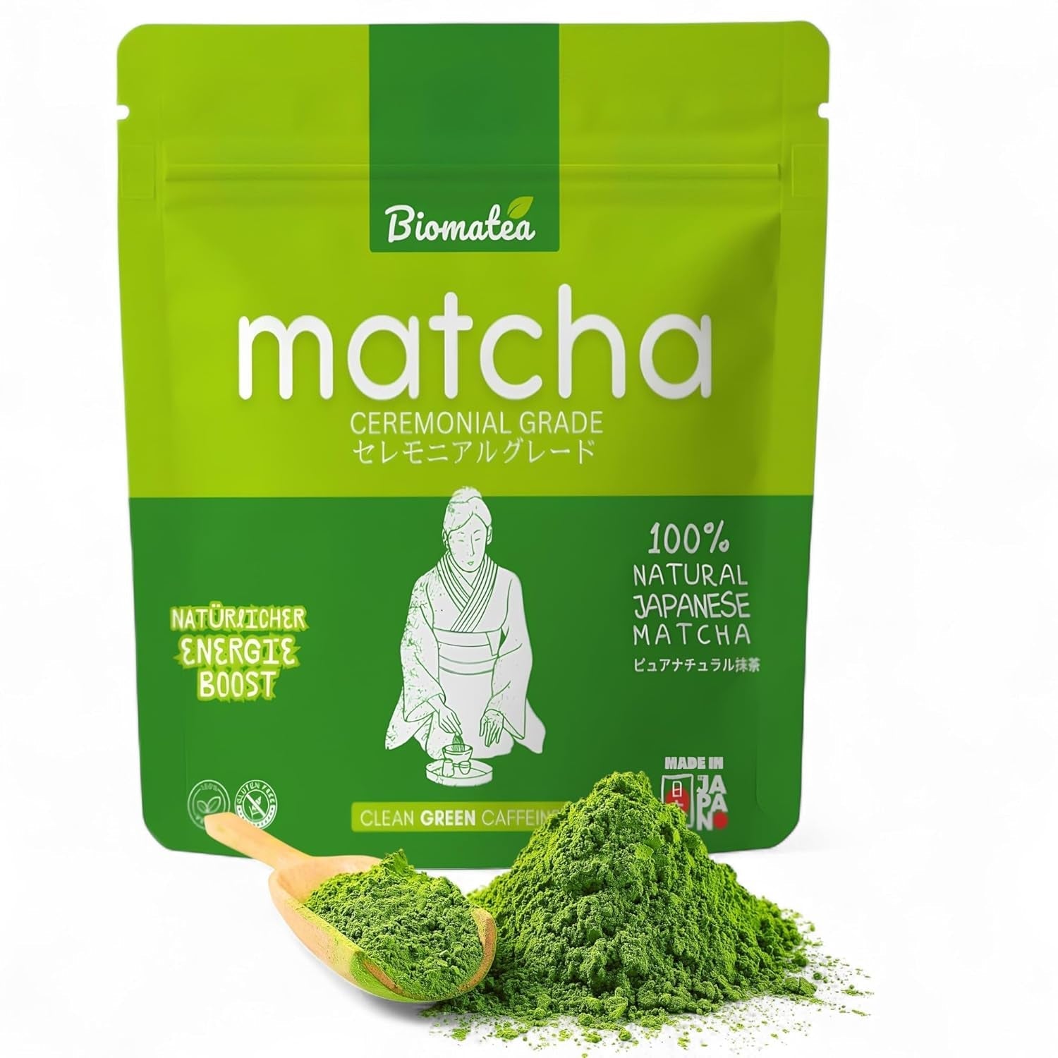 50 G Matcha de calitate ceremonială din Japonia - 100% natural, fără pesticide și testat - măcinat cu piatră - pudră de ceai japonez premium Moegi Matcha