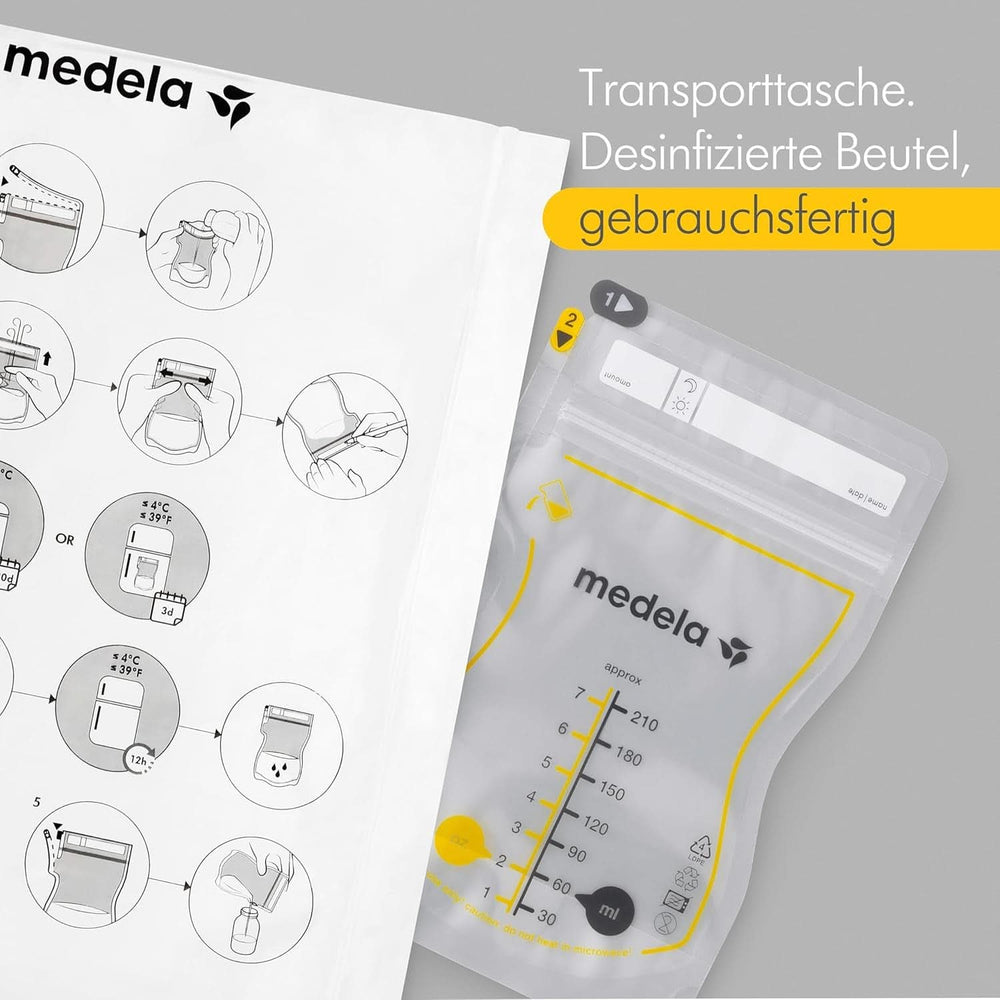 Medela Easy Pour Muttermilchbeutel Zum Einfachen Ausgießen, 100 Stück, 210 Ml, Auslaufsichere Einweg-Muttermilchbeutel Mit Überlaufschutz, Stillhelfer Accessories Baby Food and Breastfeeding Naty Shop