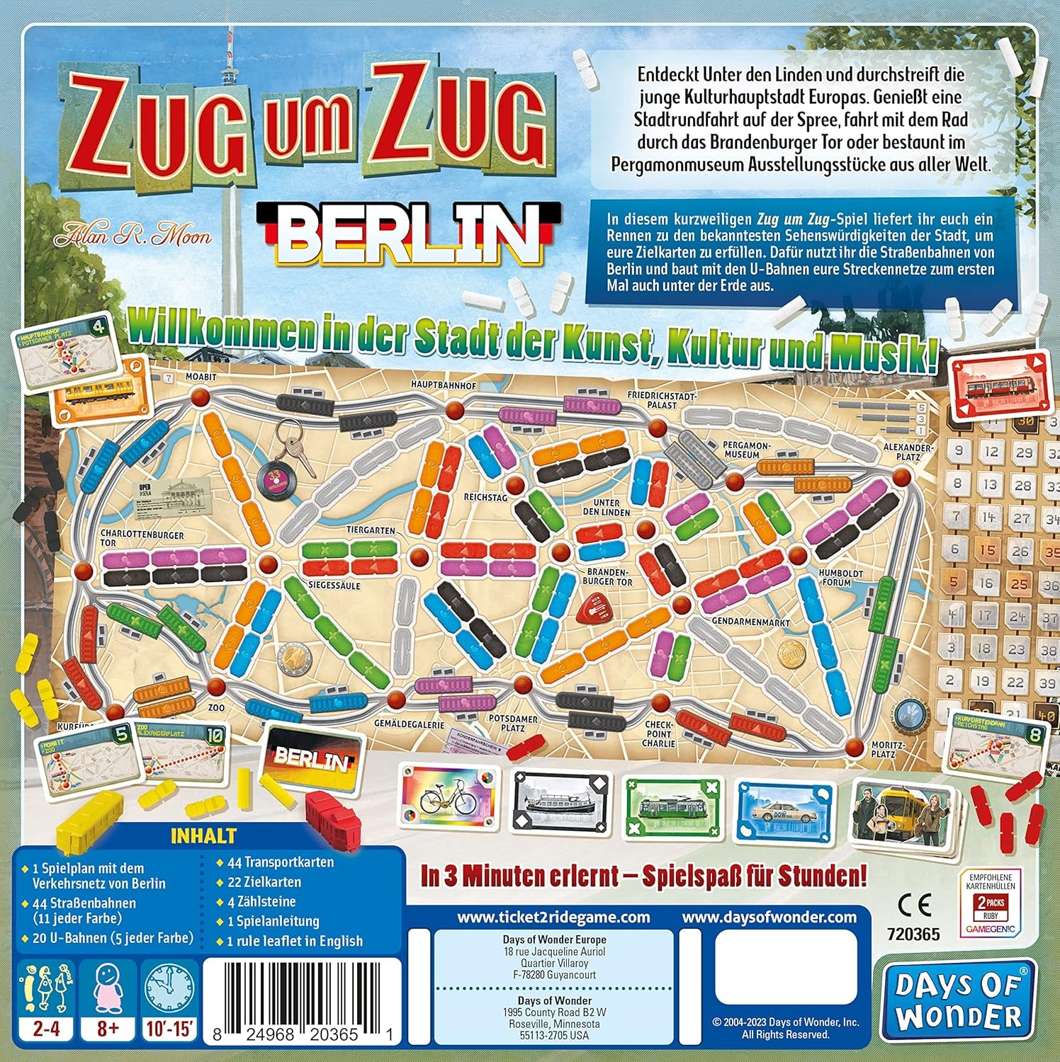 Days of Wonder, Ticket to Ride: Berlin, family game, board game, 2-4 players, ages 8+, 10-15 minutes, German