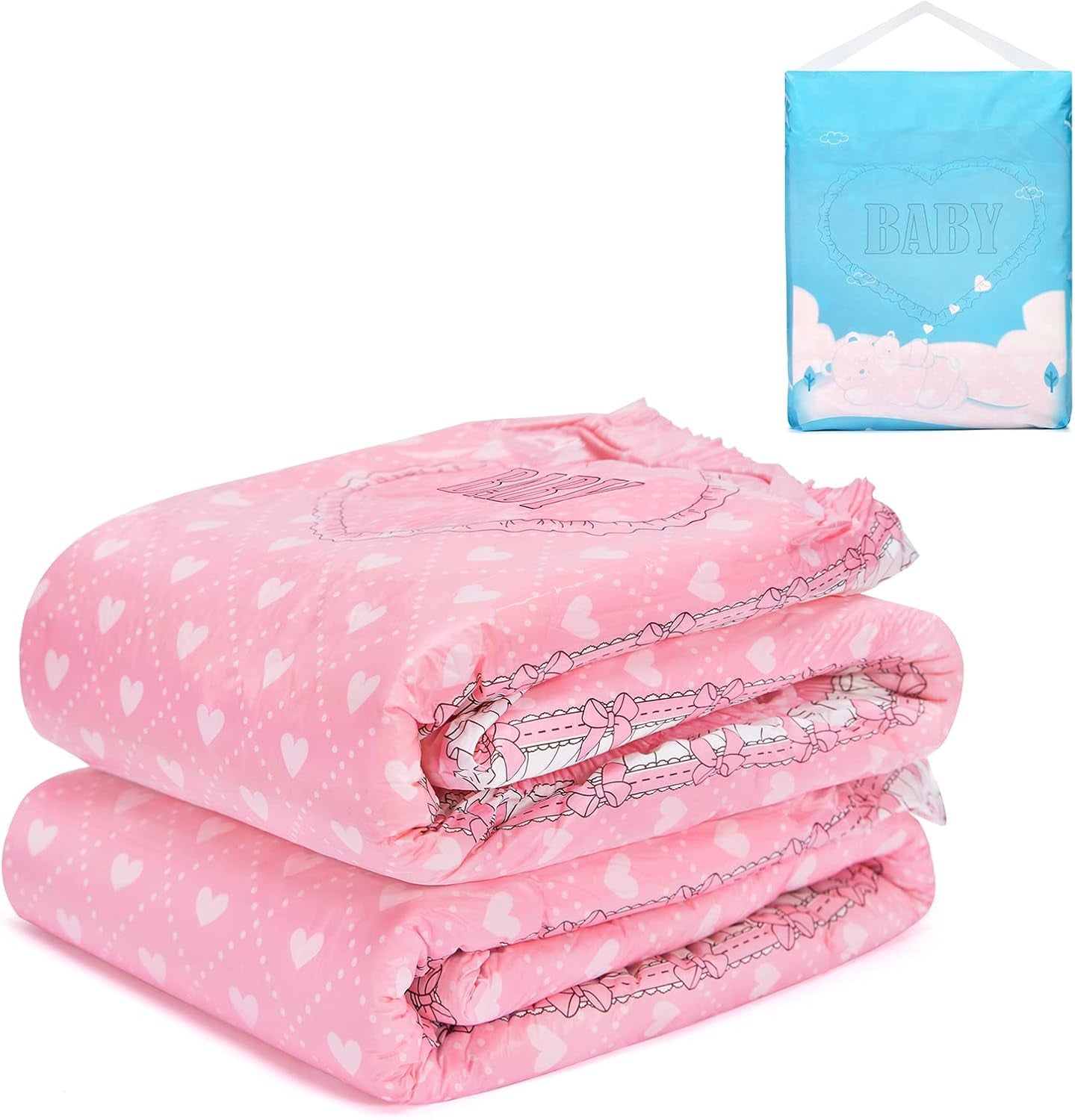 Adult Printed Diapers 5500-5800ml 2 Pack - Blushing Baby (M)