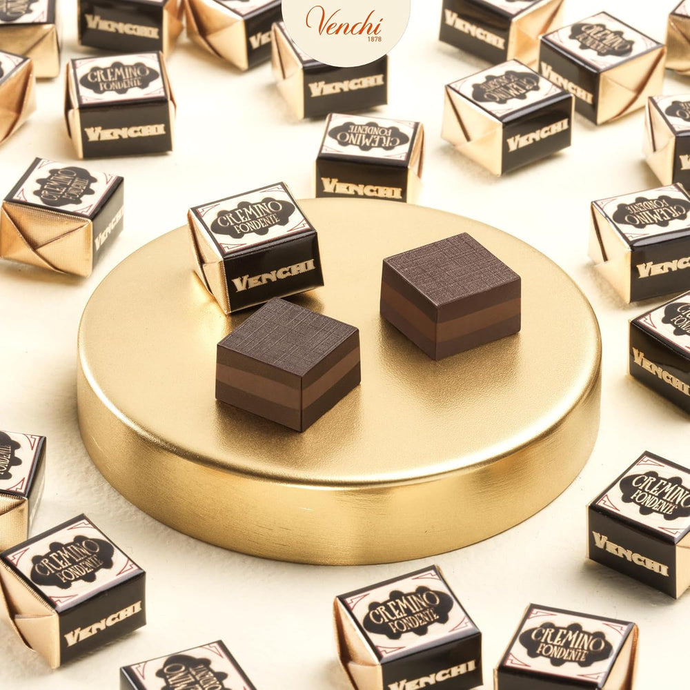 Venchi - Cremino Extra Black Chocolate - Dark chocolate with almond paste and "Piedmontese forest hazelnuts PGI", 1 kg, gluten-free, without colorings and without preservatives