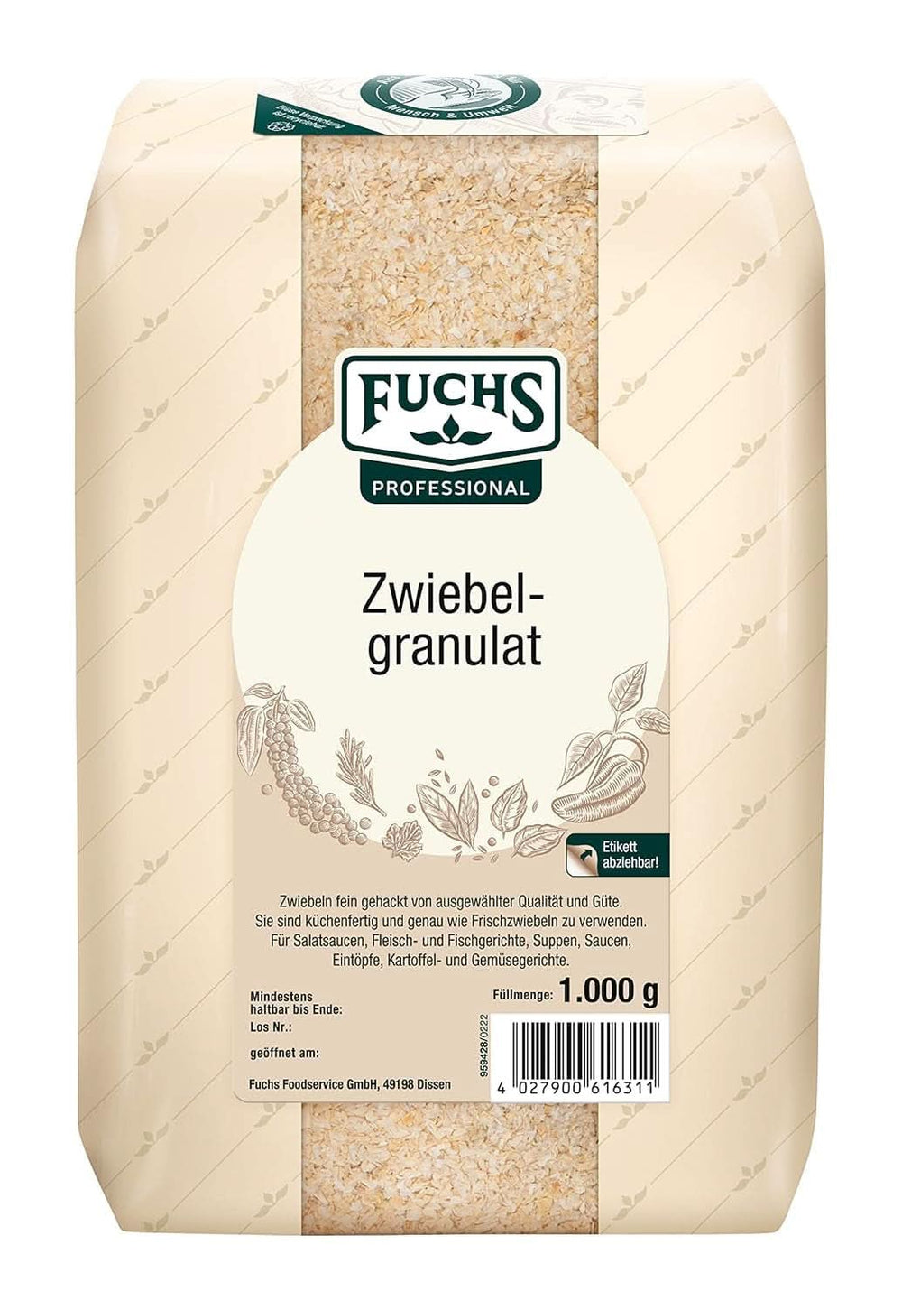 Fuchs Professional onion granules, 1 Kg Spices Naty Shop