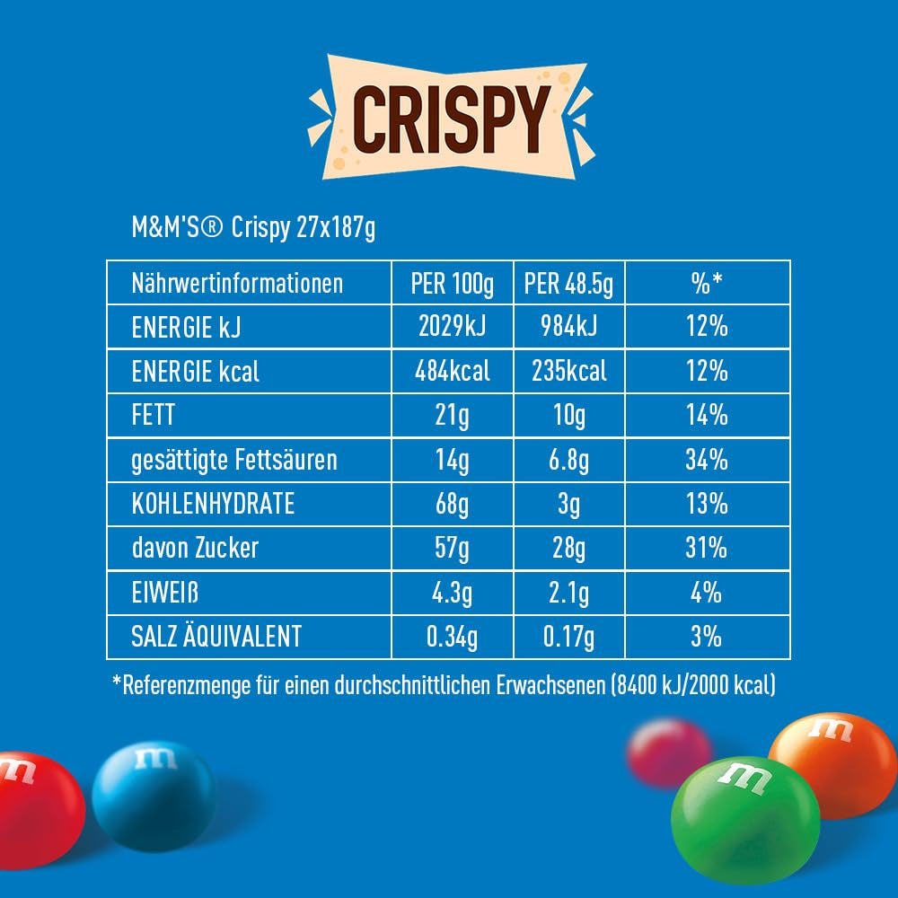 M&M'S Crispy, chocolate chips with crunchy core Naty Shop Chocolate Candies