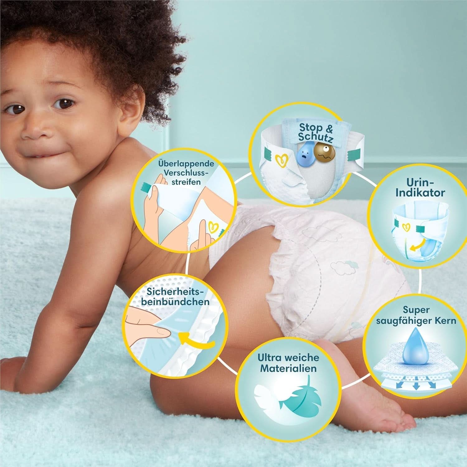 Pampers Baby Nappies size 4, Premium Protection, Nappies, 174 pcs. , 9Kg - 14Kg Mother and Child Naty Shop