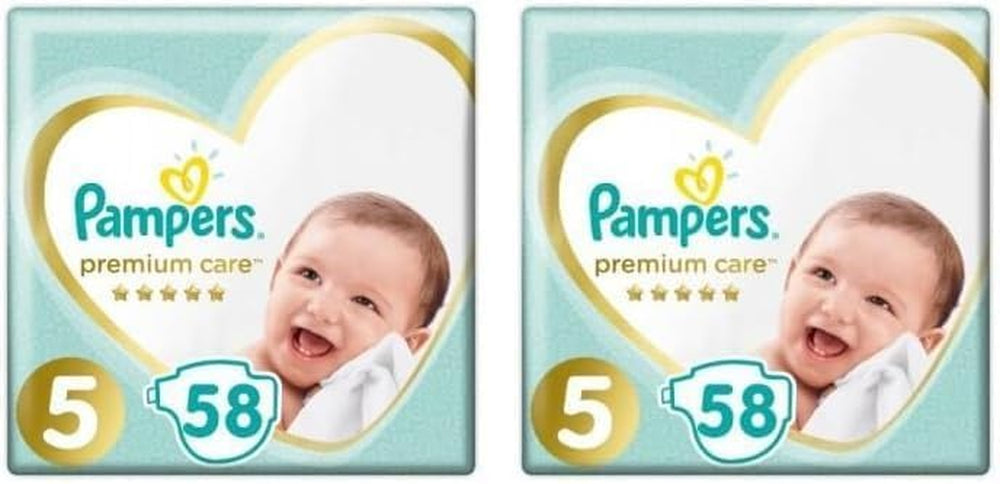 Pampers diapers size 5 (11-16 kg), premium care diapers, 58 pieces, optimal comfort and protection for sensitive skin from Pampers