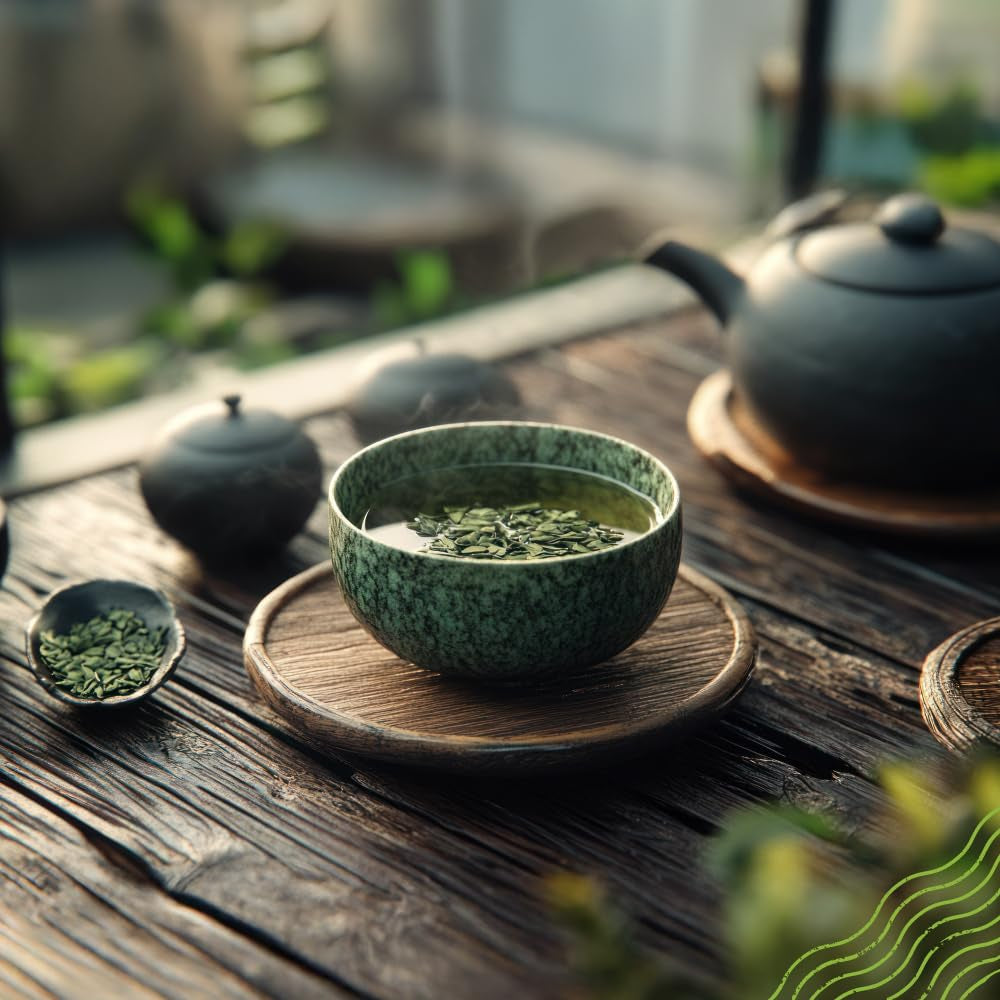Naturalebio Ceai japonez Sencha – 200 g Ceai verde organic – 100% ceai verde Sencha pur și natural - vrac în frunze din prima recoltă – produs organic cultivat în Japonia