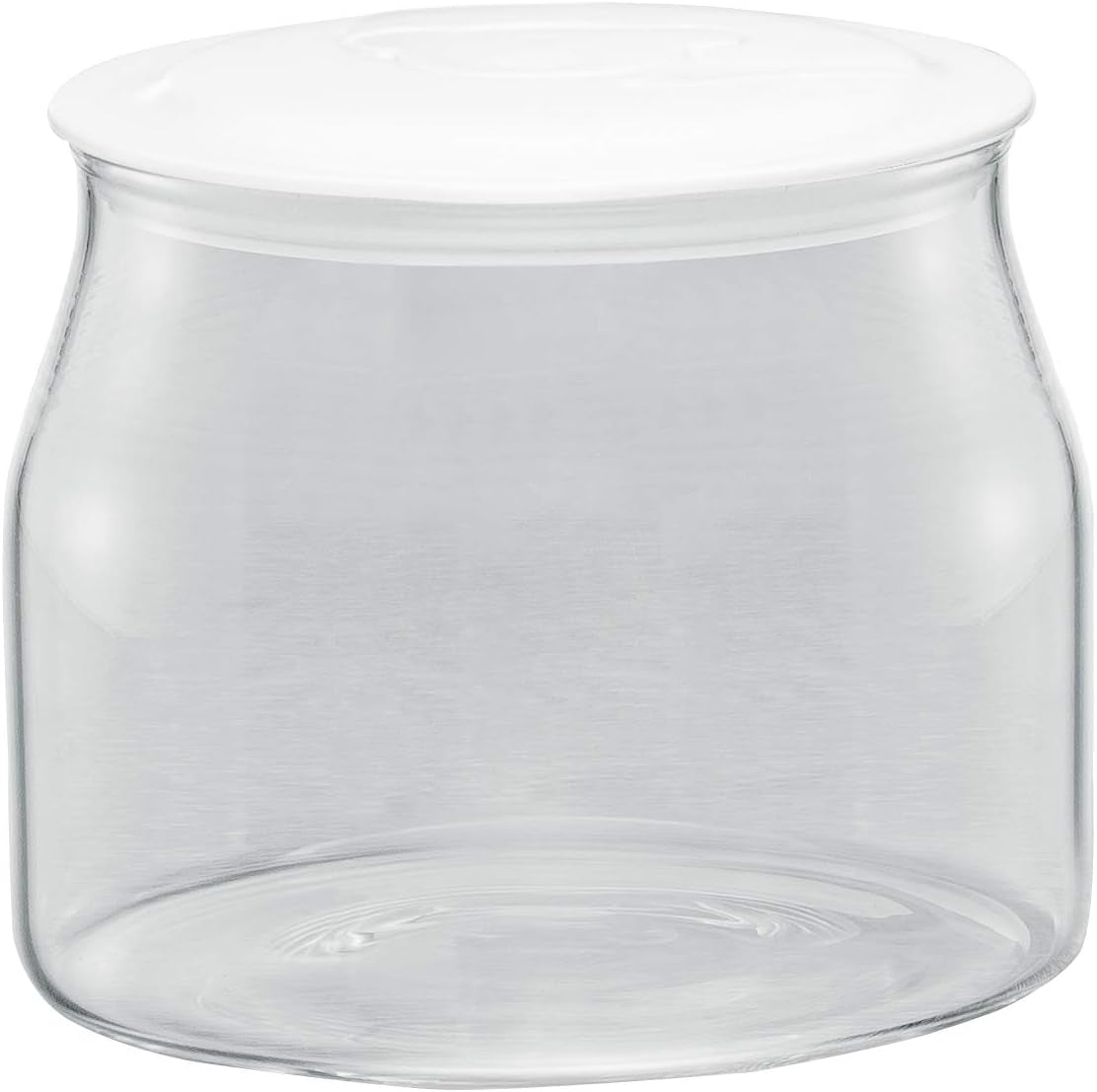 Borcan de schimb Rommelsbacher JG 1 pentru preparatorul de iaurt și cremă de brânză JG 80-1,2 litri, cu capac (pachet de 2) Cutii depozitare alimente Naty Shop Transparent/alb 1 bucată (pachet de 1)