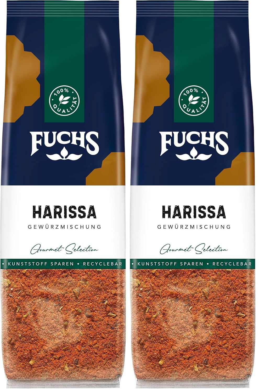 Fuchs Gewürze - Harissa Gewürzmischung im recyclable Nachfüllbeutel, zum Würzen von Ricegerichten, Couscous, Saucen und Suppen - 60 g