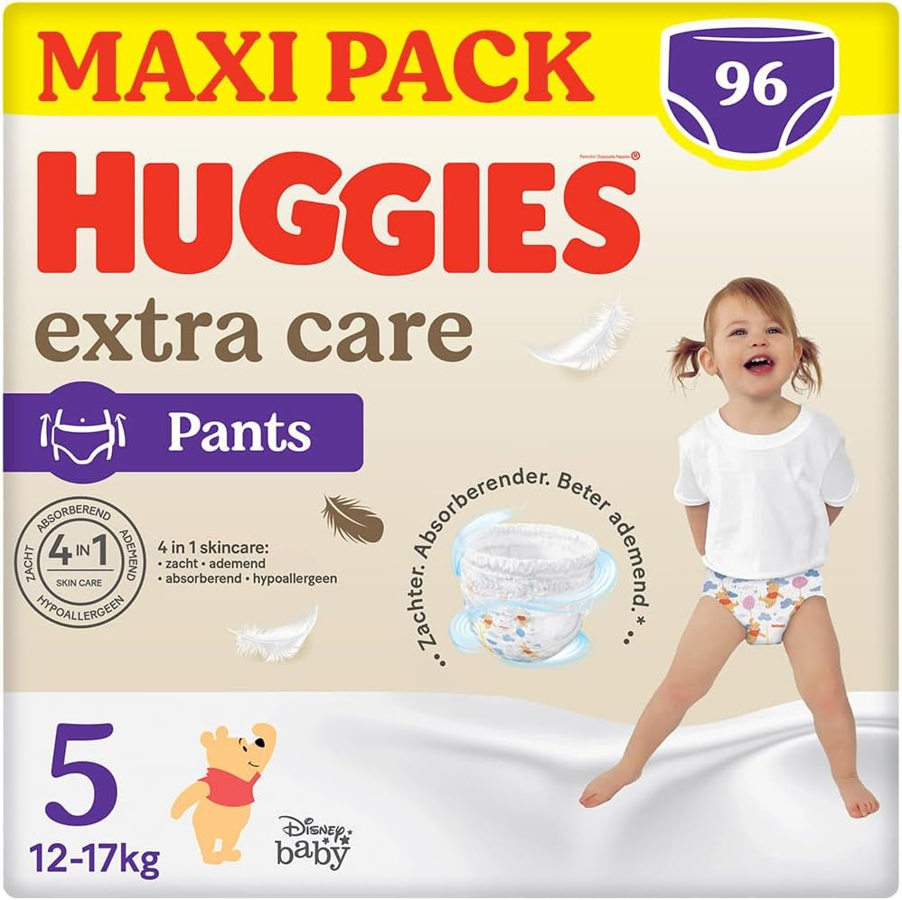 Huggies Extra Care diapers, size 5 (12-17 kg), Disney design, 96 pieces