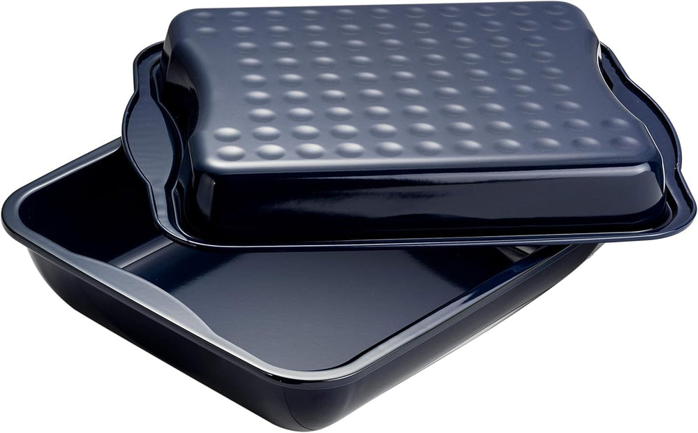 Dr. Oetker Maxi-Bräter Mit Deckel BACK-IDEE KREATIV, Brat- Und Auflaufform Aus Hochwertigem Stahlblech Mit Emaillierung, Eckige Form, Schnitt- Und Kratzfest - Spülmaschinengeeignet in Schwarz Molds and trays for baking Naty Shop