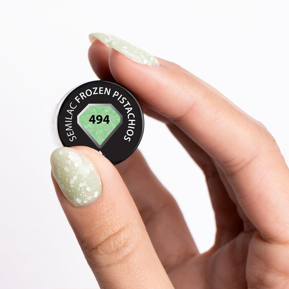 UV nail polish Semilac Hybrid 494 Frozen Pistachios 7 ml