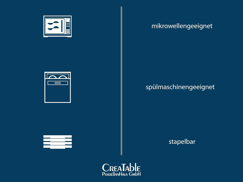 CreaTable, 23679, seria Cascade, set de veselă cu 32 de piese pentru 8 persoane, serviciu combinat din gresie, potrivit pentru mașina de spălat vase și cuptorul cu microunde, producție de calitate
