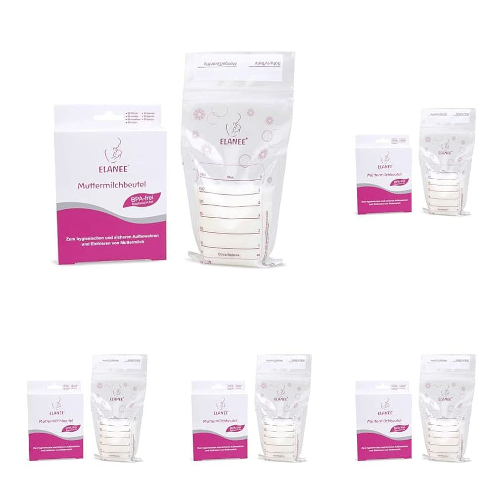 ELANEE breast milk bags, with neutral flavor and pre-sterilized Accessories Food and Breastfeeding Bebe Naty Shop 20 pieces (pack of 5) No stand