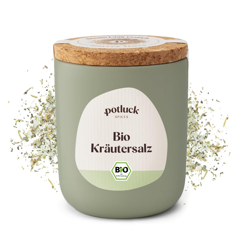 Potluck | Bio Sizilianisches Zitronensalz | Gewürzsalz für Fisch, Meeresfrüchte, Gemüse, Salad und Dressings | 140g in Keramiktopf