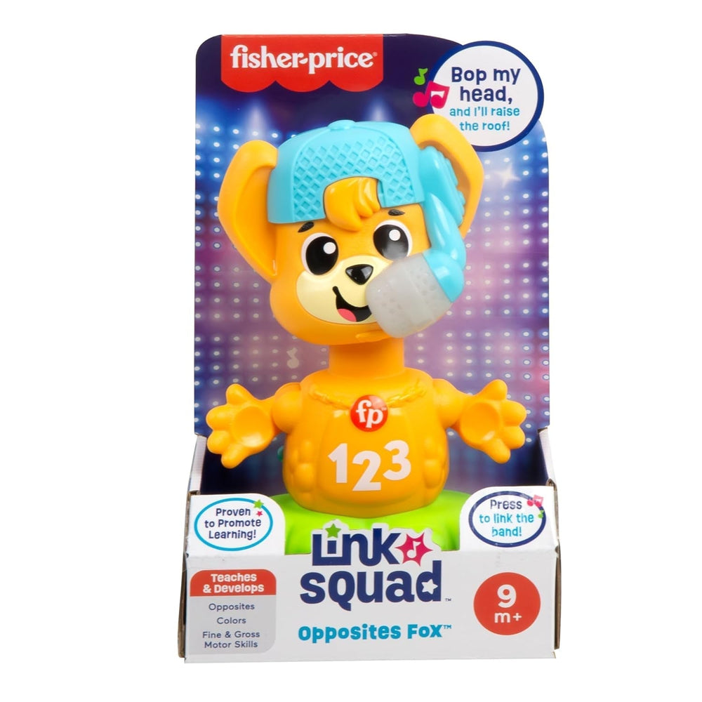 Fisher Price Animal Band Rino vulpea Învață contrariile, vulpe interactivă pentru a învăța prin mișcare, lumini colorate, cântece și sunete, jucărie pentru copii, 9+ luni, HYL02 Jucarii Bebe Naty Shop