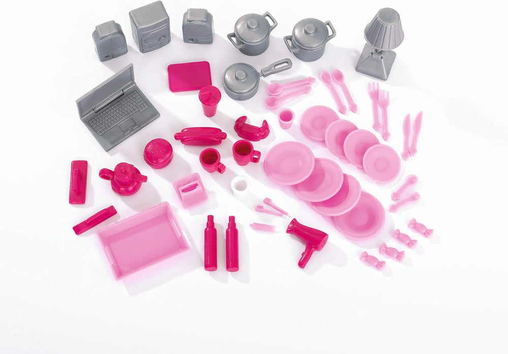 Simba 104661996 - Steffi Love Dreamhouse, Large Playhouse, 4 Rooms, NO PUPPETS, 84cm High, Two Tiers, Functional Bell, Collapsible Naty Shop Dollhouses