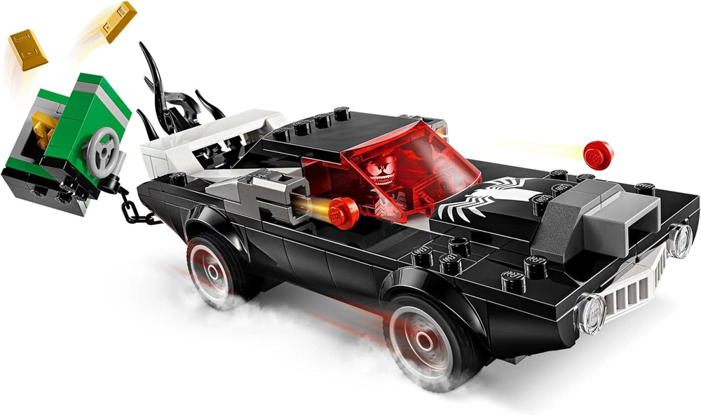 LEGO Marvel Spider-Man Mech Vs. Venom Muscle Car - Mașină de jucărie cu 3 minifigurine de supereroi - Model de mașină cu trăgători - Cadou pentru băieți și fete cu vârsta de 7+ 76309 Seturi de constructie Besuche den LEGO-Store