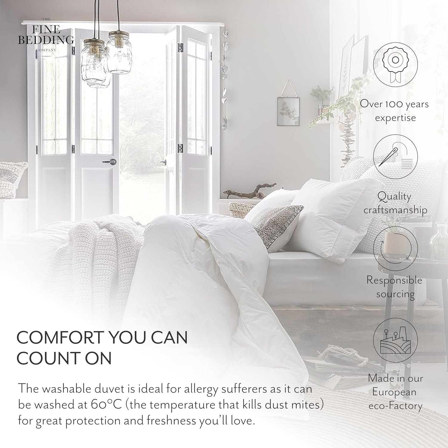 Plapumă dublă Spundown, 4.5 Tog, ușoară, hipoalergenică, caldă, lavabilă, plapumă de vară, pat dublu, calitate hotelieră de lux, cuvertură cu materialele noastre reciclate Plapumi si pilote Naty Shop