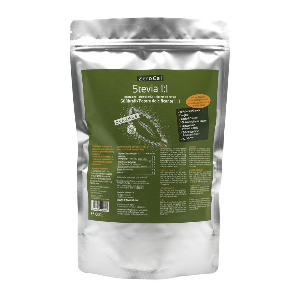 Stevia 1:1 (Erythrit - Stevia) - Natürlicher Zuckerersatzstoff, 1000 G Sweeteners Naty Shop Default Title