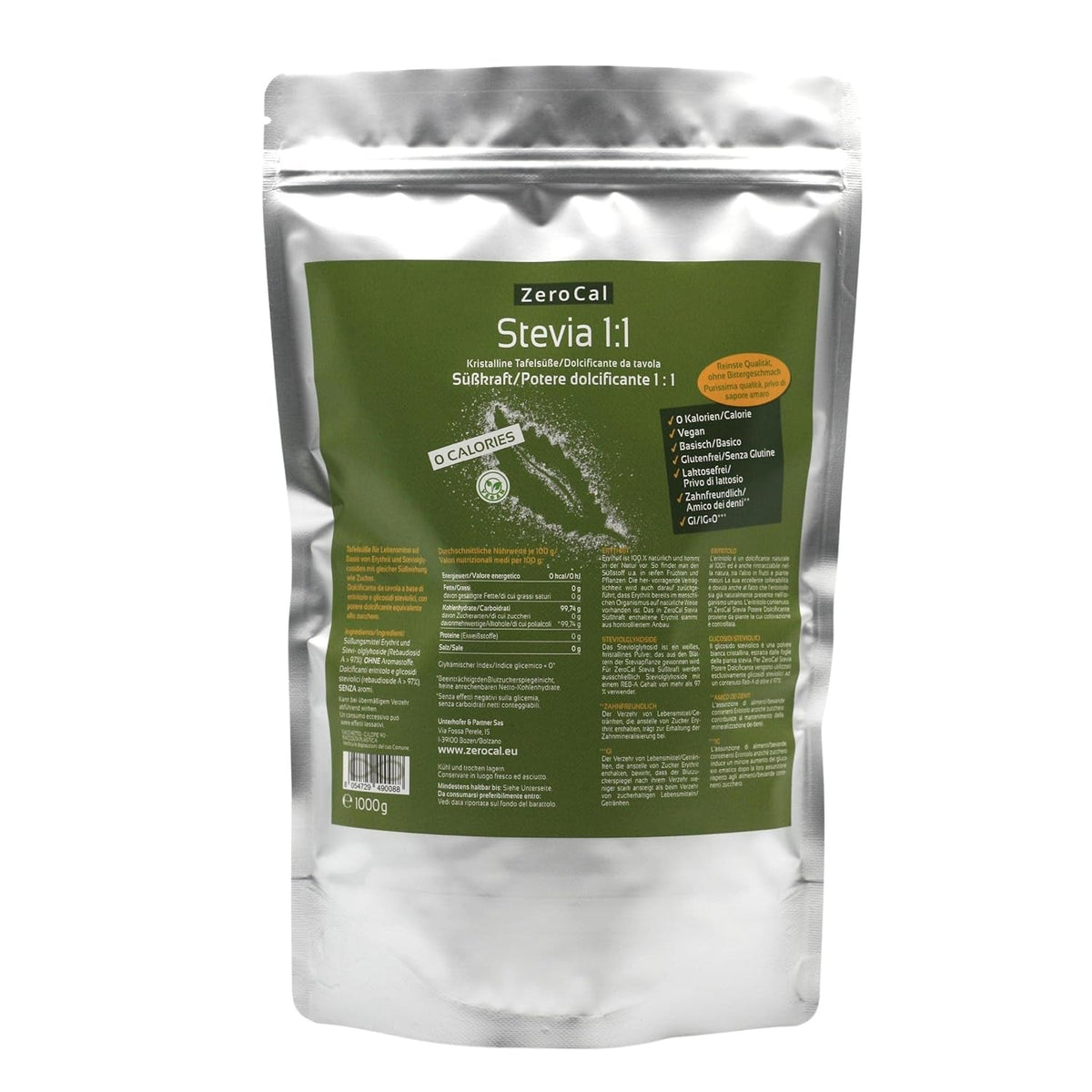 Stevia 1:1 (Erythrit - Stevia) - Natürlicher Zuckerersatzstoff, 1000 G Sweeteners Naty Shop Default Title