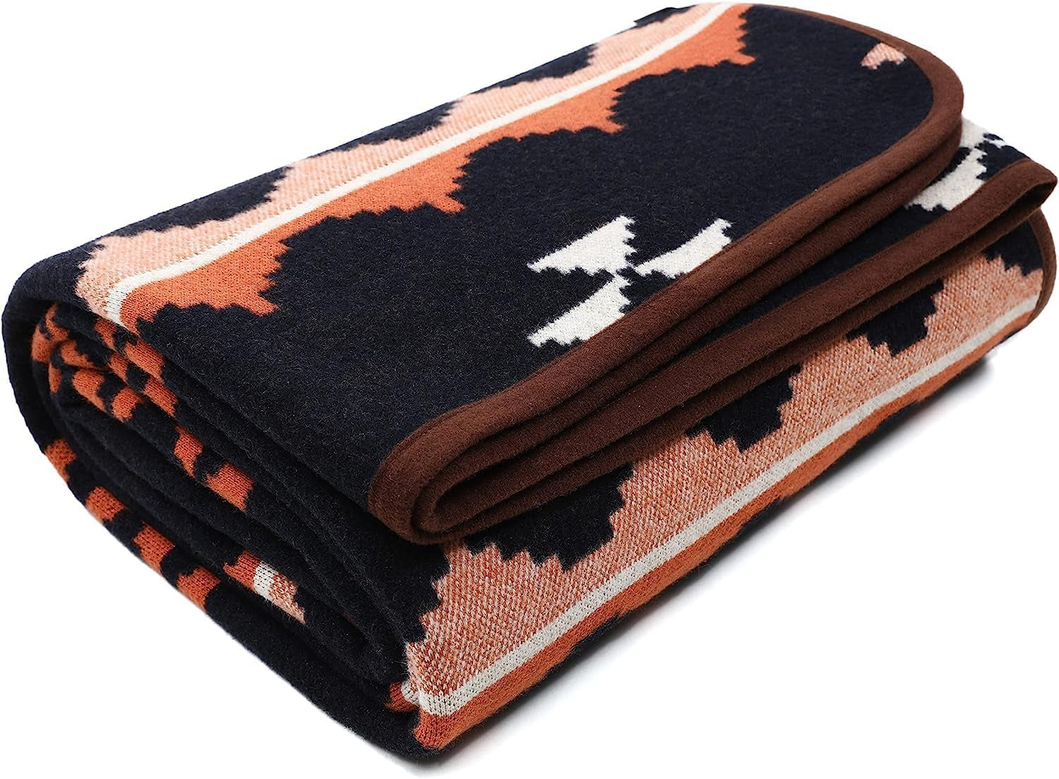 ACUSHLA 200.7X160 Cm, 1.7 Kg, Blanket, Woolen Blanket, Warm Travel Blanket, Knitted Blanket, Decorative, Blankets for Couch, Chair, Couch, Bed, Living Room, Camping, Suitable for All Seasons Ww203 Beds and Covers Besuche den ACUSHLA-Store Morocco Dark Blue 79" X 63"