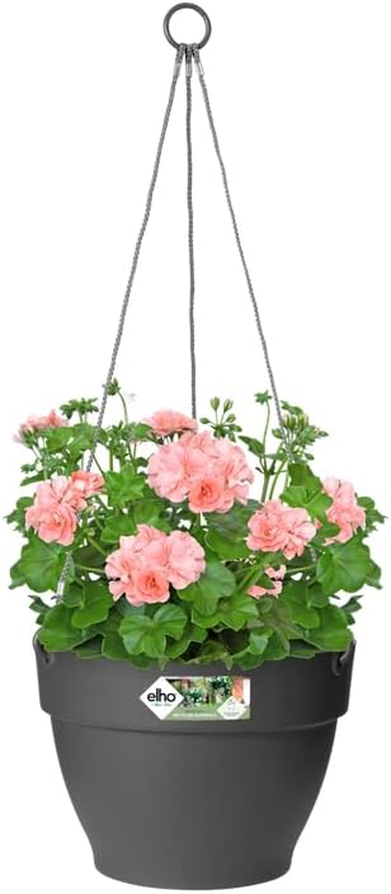 elho Vibia Campana Jardinieră suspendată 26 - Ghiveci suspendat pentru flori - Ghiveci pentru plante de exterior - Ø 26,0 x H 18,4 cm - Negru/Antracit