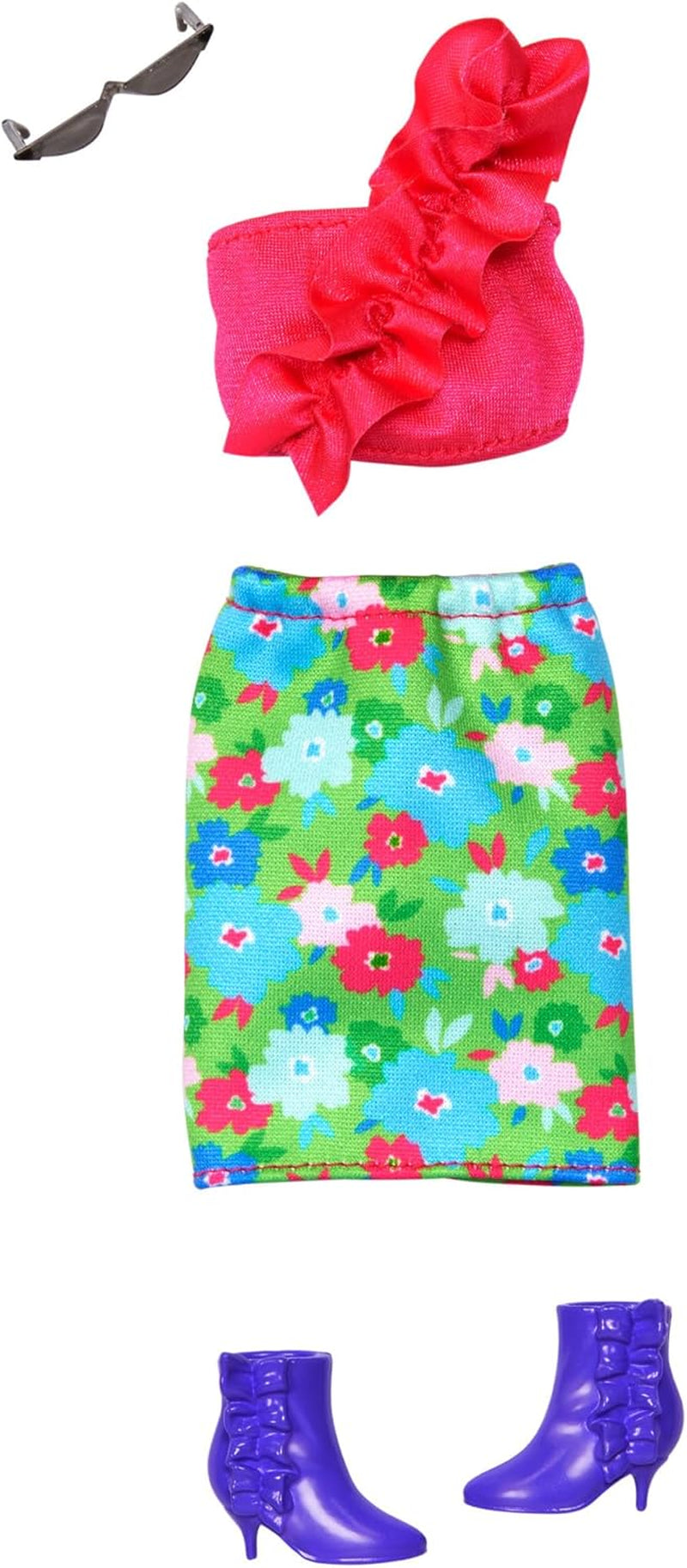 Barbie Fashions And Accessories - Set de modă colorat cu peste 65 de ținute unice, 13 articole de îmbrăcăminte, 8 accesorii și 8 perechi de pantofi, pentru ore întregi de distracție în styling, universal, HRG56 Papusi Naty Shop