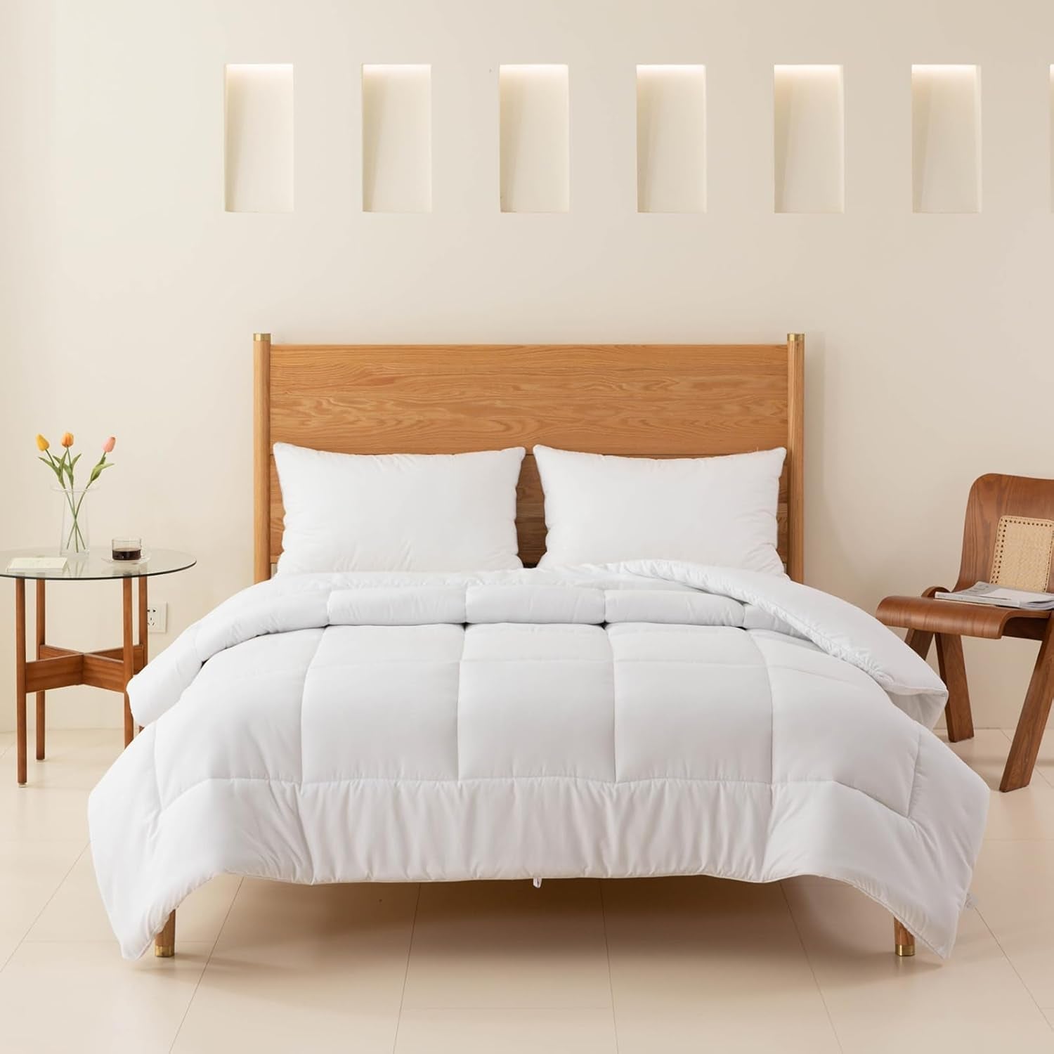 Plapumă Good Nite Plapumă pentru toate anotimpurile 155X220 Cm Plapume 4 anotimpuri Plapumă din microfibră Plapumă pentru patru anotimpuri Alb (155X220 Cm) Plapumi si pilote Naty Shop