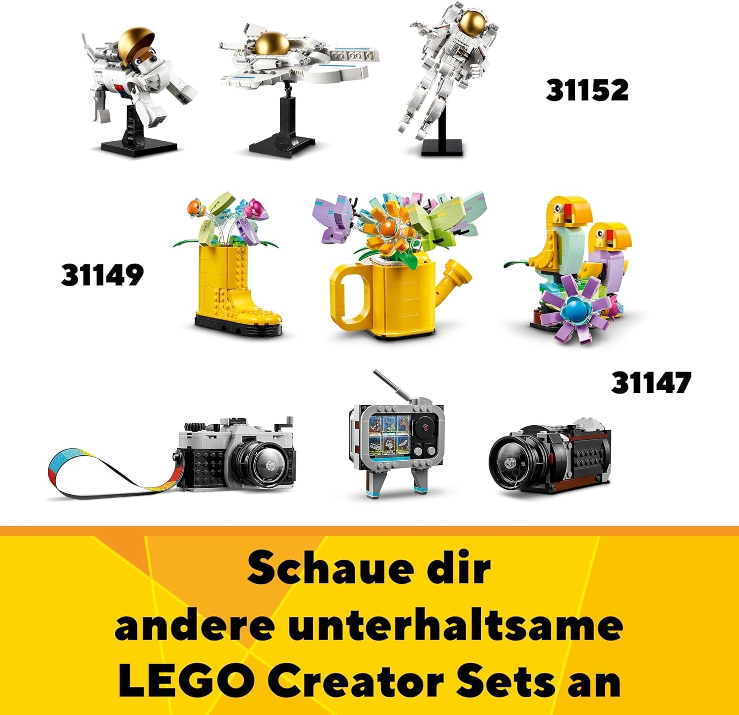 LEGO Creator 3in1 Retro Roller Skate Toy - Transforms into a Mini Skateboard or Boom Box Radio, Creative Gift for 8+ Year Old Girls & Boys - 31148
