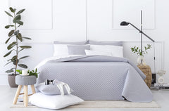 Todocama Fine Boutique bedspread with piqué pattern, for spring, summer, autumn and winter, 100% super soft microfiber, multifunctional blanket, 140/150/160-250 X 260 cm, light gray Beds and Blankets Besuche den Todocama-Store Light gray 250 X 260 Cm