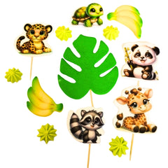 Set of 13 edible decorations, Safari