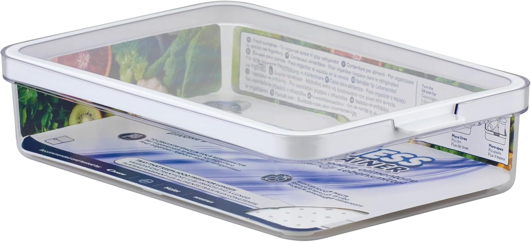 CARE + PROTECT Recipient inteligent pentru alimente, perfect stivuibil, organizator pentru frigider, protejează alimentele de umiditate, păstrează alimentele proaspete mai mult timp, 2,15 l Cutii depozitare alimente Naty Shop 2,6 L