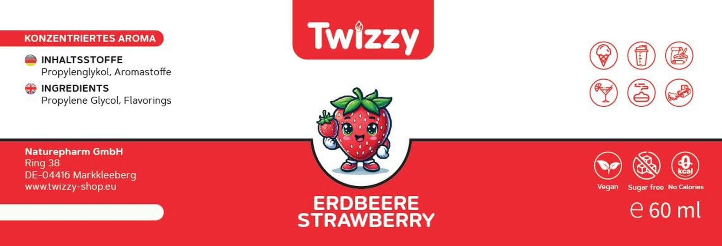 Twizzy Concentrated Strawberry Flavor, 60 ml Aromas Naty Shop