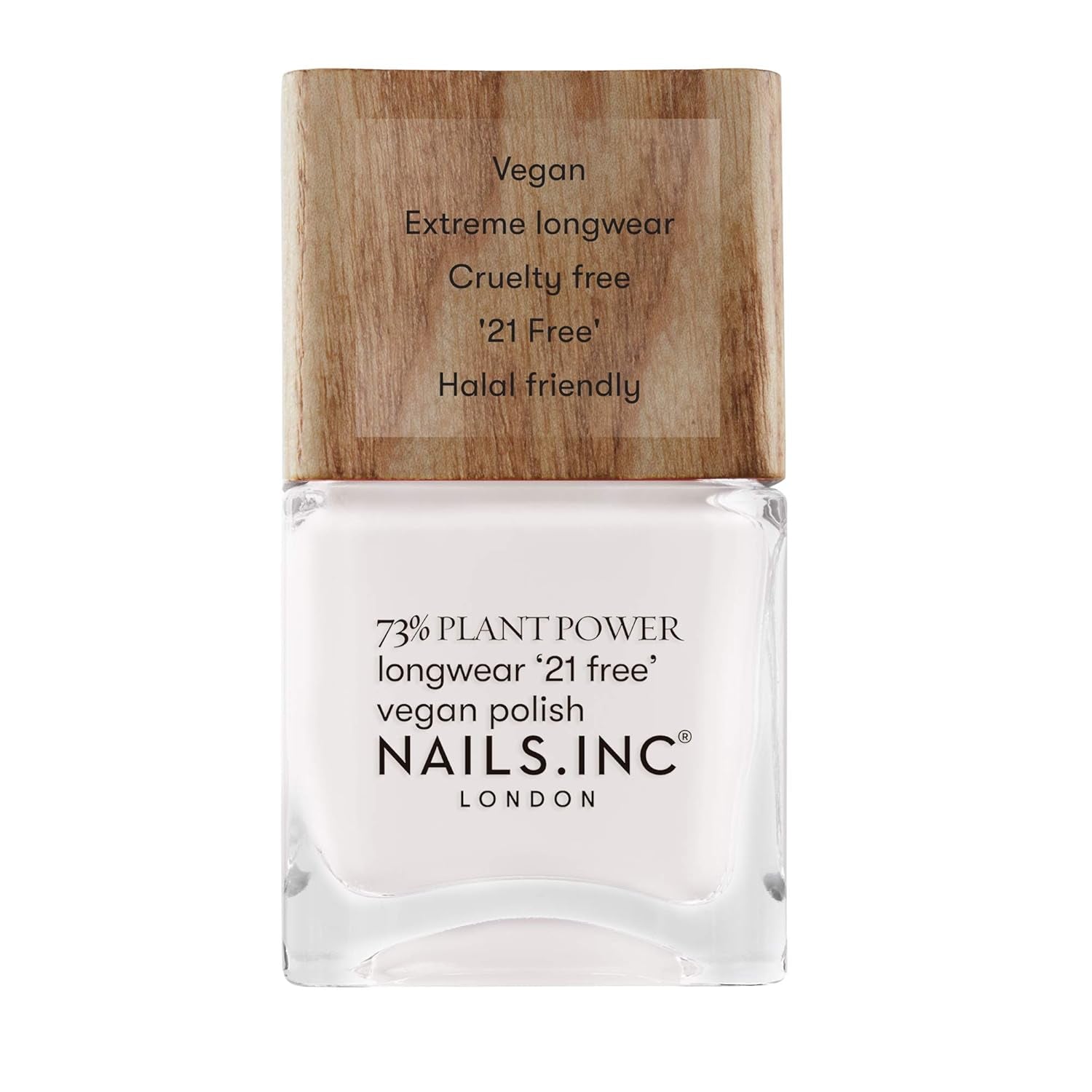 Nails Inc - GLOWING SOMEWHERE Plant Power Vegan Nail Polish - 73% Plant Based, 100% Vegan and Cruelty Free - Perfect Manicure, Sparkling Pearl - For Eco-Friendly Nail Art